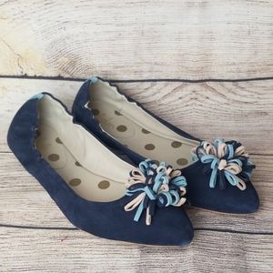 Boden Blue Belle Pointed Toe Flats w/PomPom